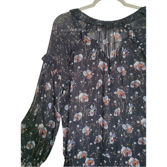 Ulla Johnson Dakota Floral Silk Mini Dress in Midnight Size 2 - Picture 8 of 9